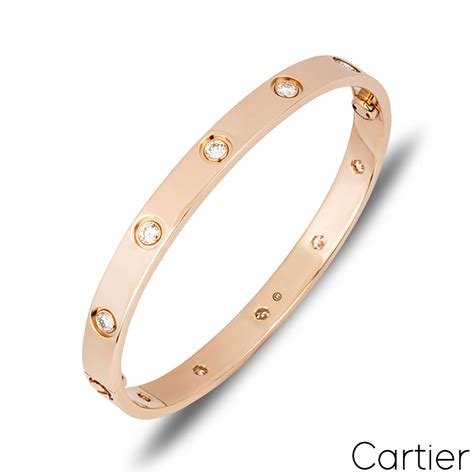 cartier love bracelet diamonds rose gold|cartier love bracelet with screwdriver.